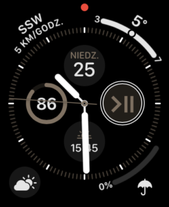 Komplikacja na Apple Watch aplikacji Lyt