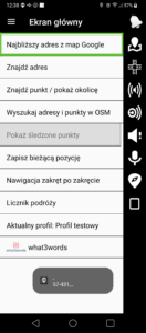 Zrzut ekranu przedstawiający funkcję Najbliższy adres z Map Google