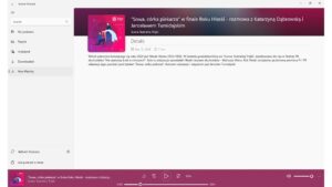 ekran odtwarzanego podcastu