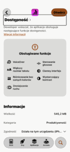 Widok etykiety dostępności w App Storę dla aplikacji Numbers.